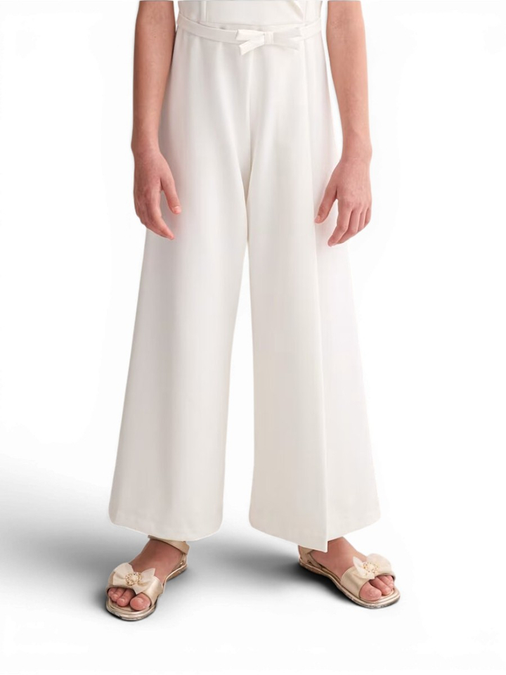 Ecru jumpsuit met strikriem Abel & Lula 