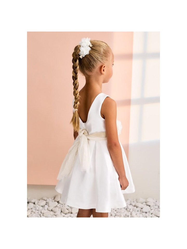 Cream kleed met bloemen communie Abel&Lula