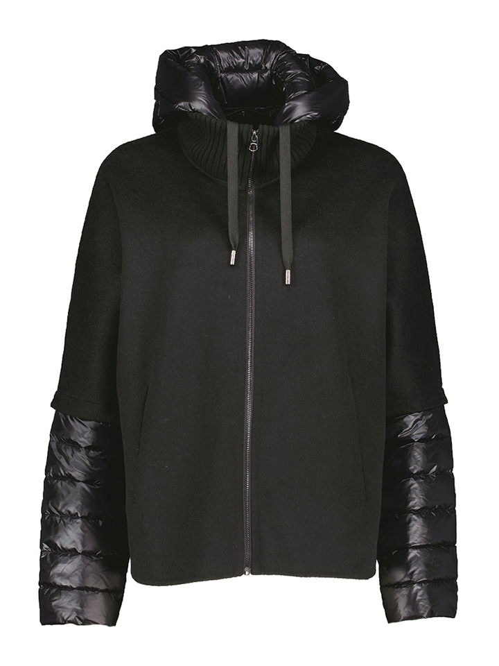 Zwarte jas met rits en kap Azalea Milestone