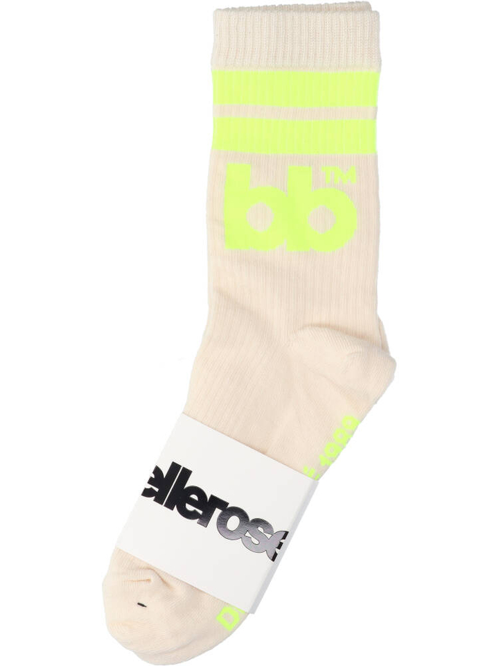 Beige sokken met fluo geel accenten Bellerose 