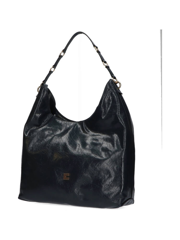 Crinkle patent night blue shopper Carry Clio Goldbrenner