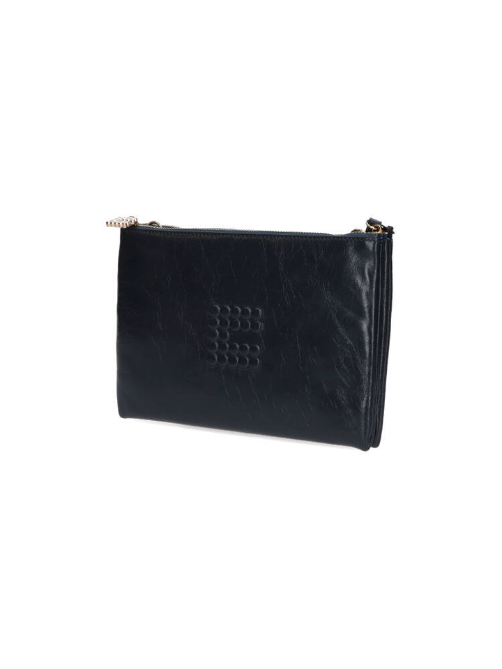Crinkle patent night blue crossbody Clyde Clio Goldbrenner