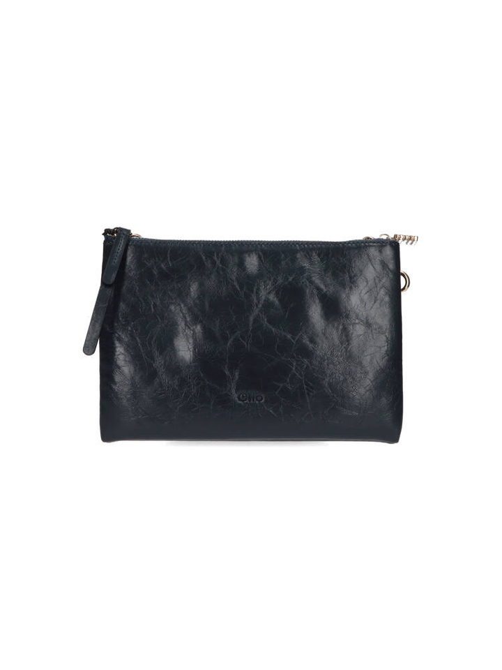 Crinkle patent night blue crossbody Clyde Clio Goldbrenner