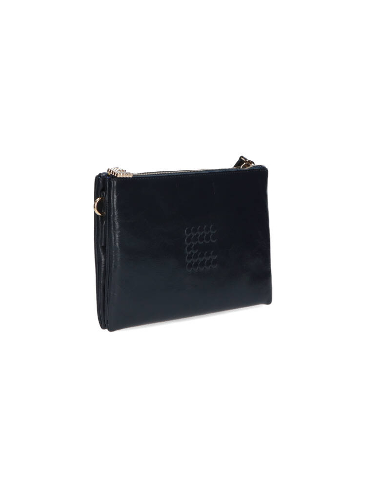 Crinkle patent night blue crossbody Clyde Clio Goldbrenner