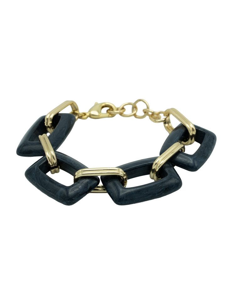 Blauwe armband met schakels AB1046 Flo 