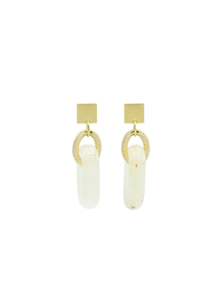 Ecru oorbellen OR0869 Flo