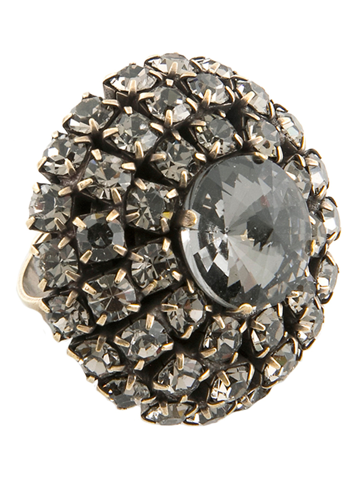 Grijze ring met strass Flo 