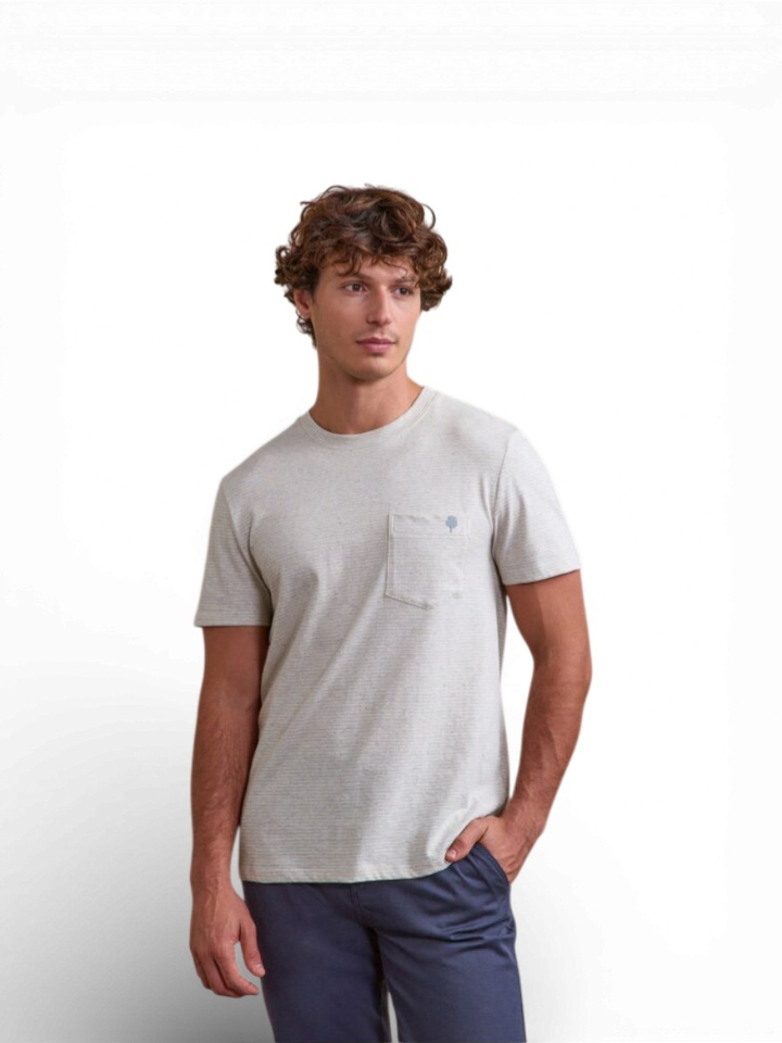 T-shirt met blauwe strepen Faguo