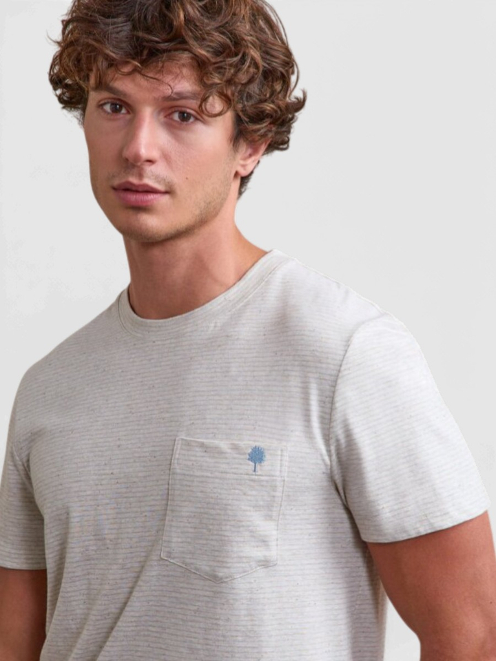 T-shirt met blauwe strepen Faguo