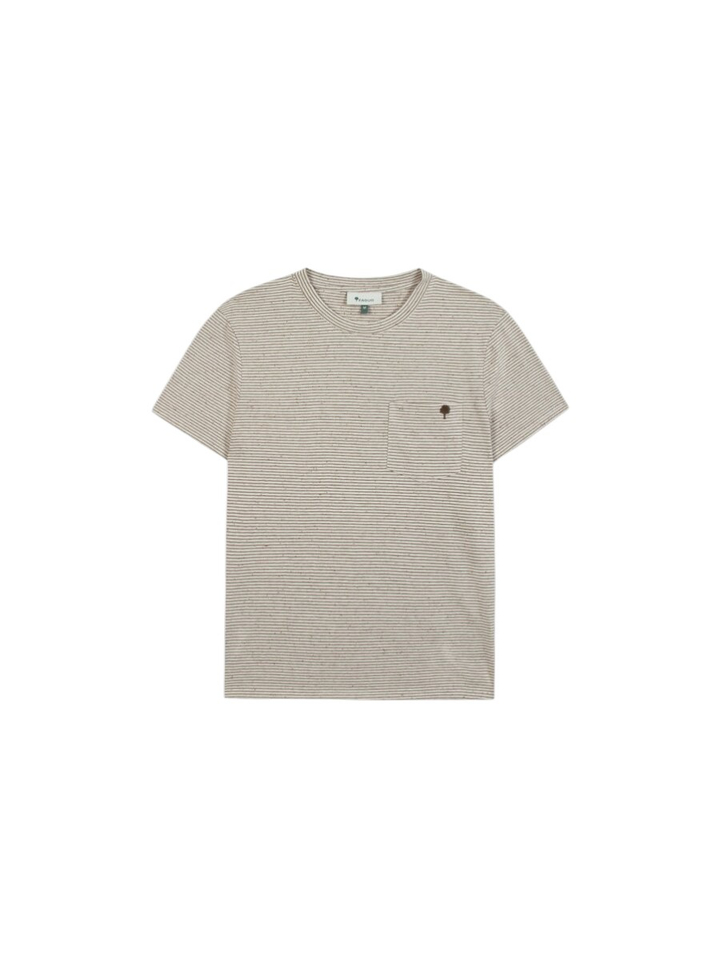 T-shirt met bruine strepen Faguo 