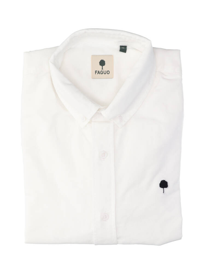 Wit katoenen hemd (regular fit) met lange mouwen  Ivoy Faguo 