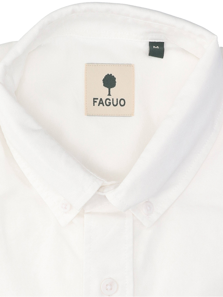 Wit katoenen hemd (regular fit) met lange mouwen  Ivoy Faguo 