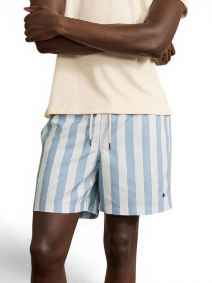 Blauwe gestreepte zwemshort Mimizan Faguo