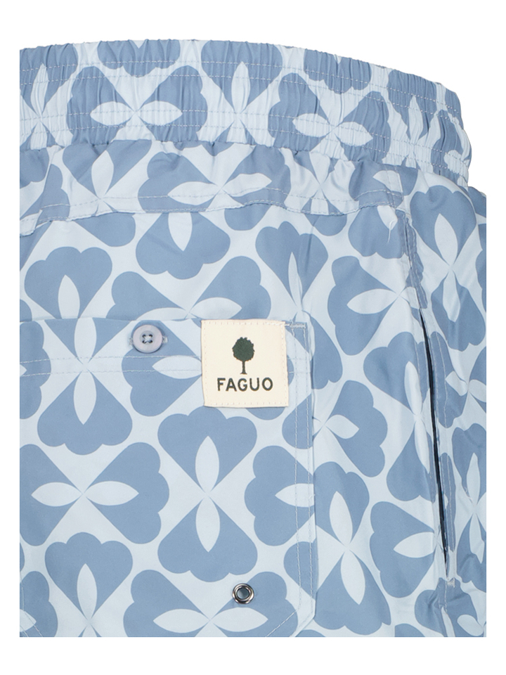 Blauwe zwemshort met print Mimizan Faguo