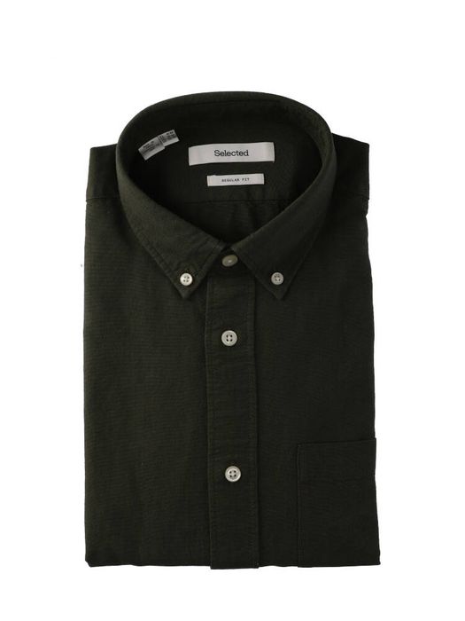Forest night kalamata katoenen hemd (regular fit) met lange mouwen Selected