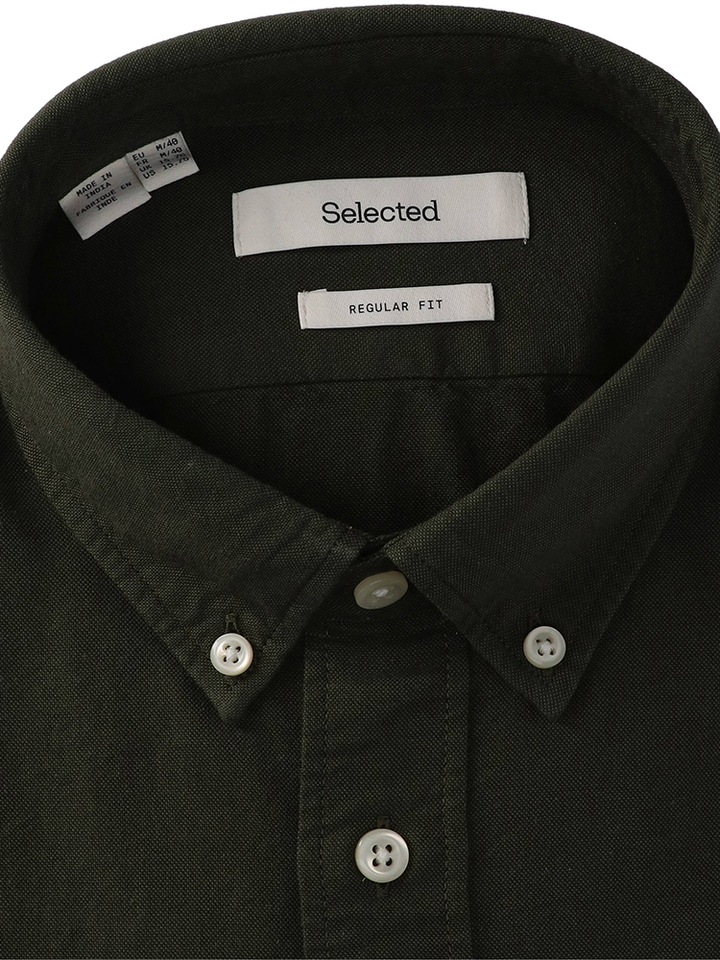 Forest night kalamata katoenen hemd (regular fit) met lange mouwen Selected 