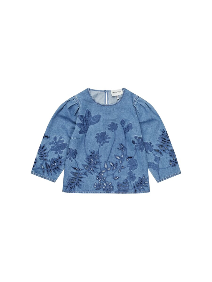 Denim Blouse met transparante motieven Bramble Munthe