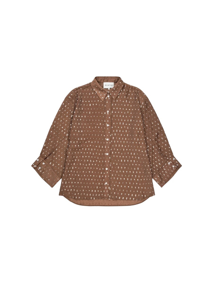 Bruine Blouse met gliters Bjarka Munthe