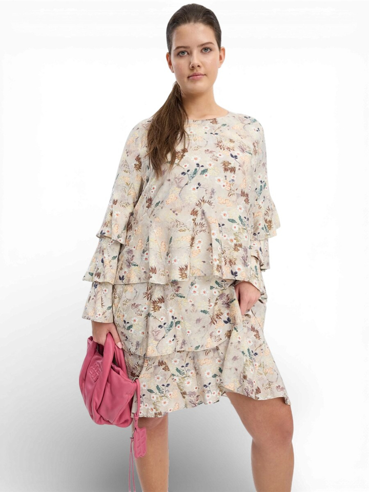 Beige bloemenjurk Brazos Munthe