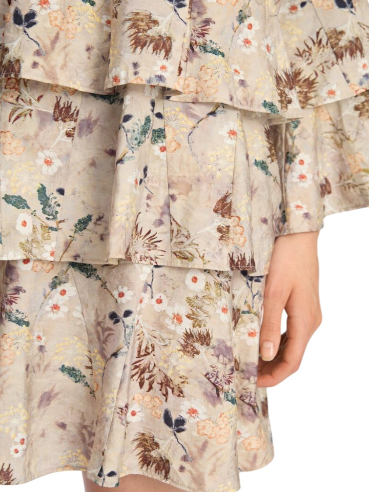 Beige bloemenjurk Brazos Munthe