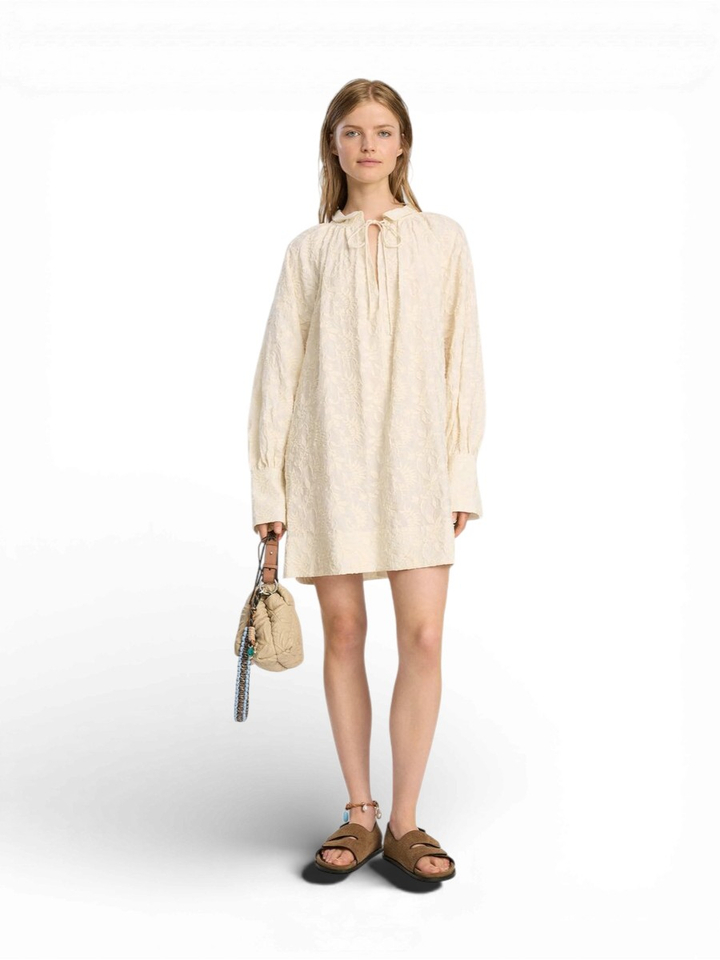 Ecru kleurige jurk met bloemenprint Betulli Munthe 