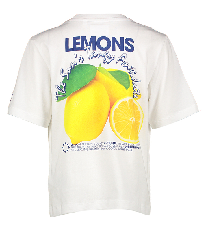 Witte t-shirt lemons print Kenny Bellerose