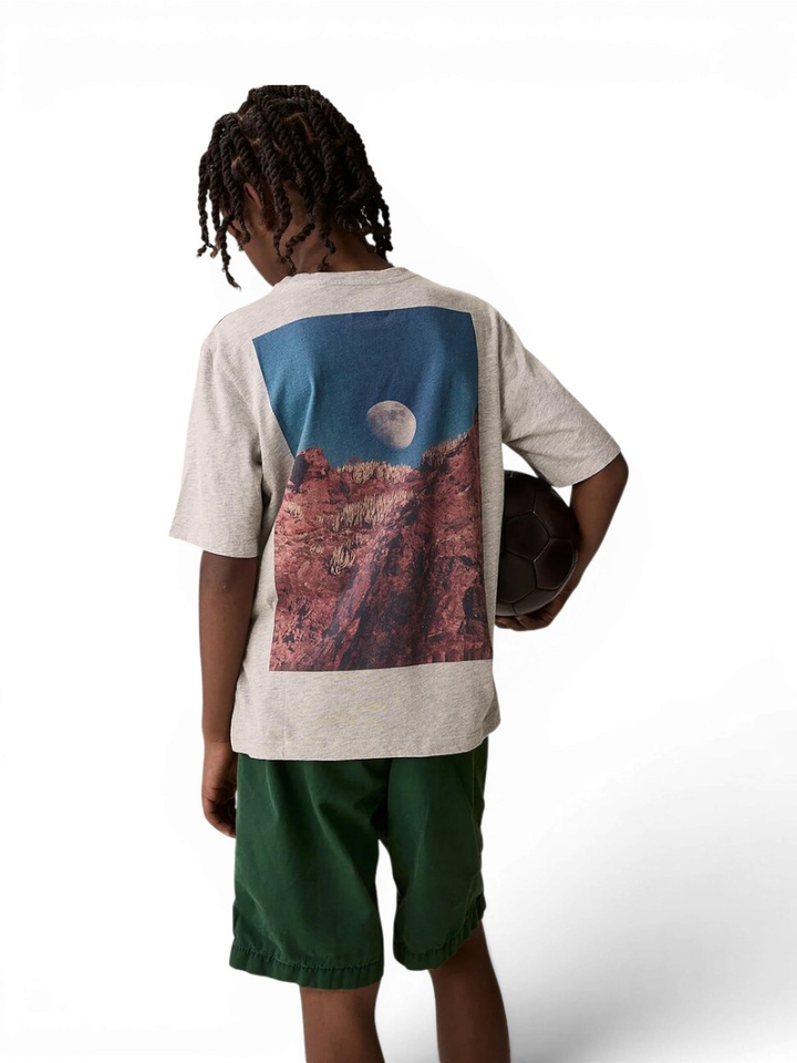Grijze t-shirt met print op de rug Kenny Bellerose