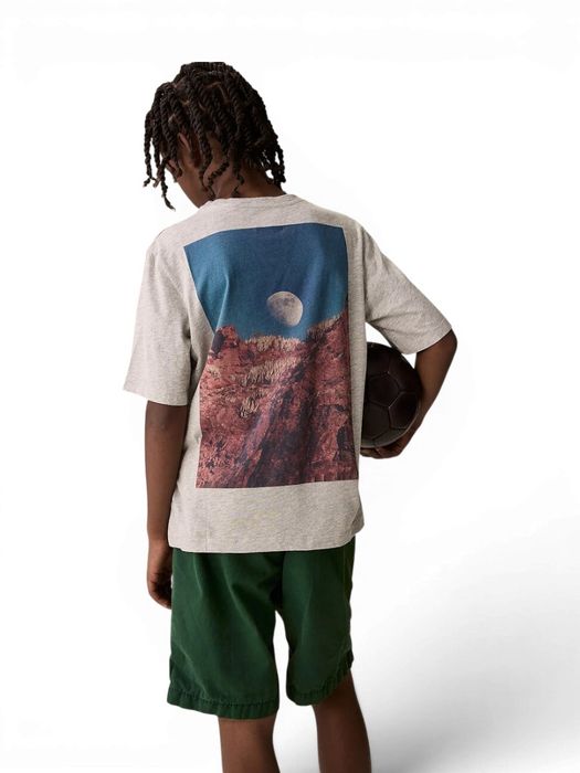 Grijze t-shirt met print op de rug Kenny Bellerose