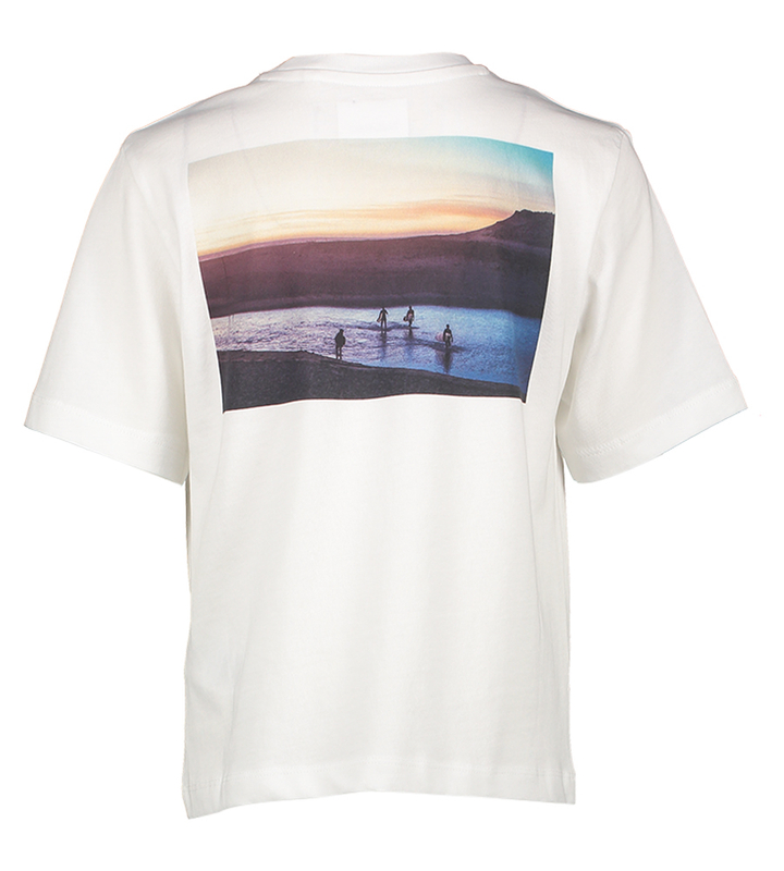Witte t-shirt surf print Kenny Bellerose