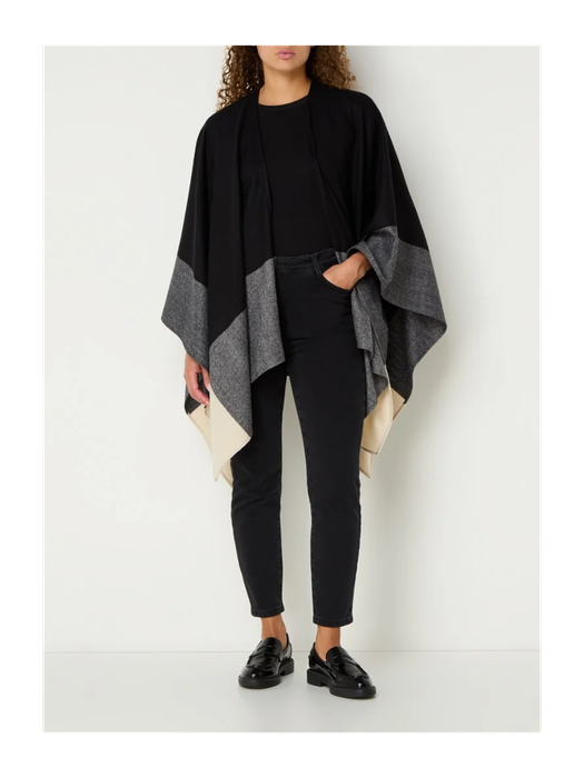Zwart/grijze poncho Gerry Weber
