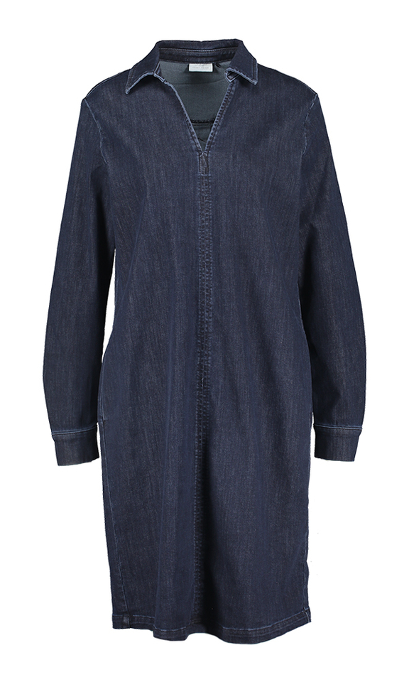 Blauwe jeansjurk met kraag en zakken Gerry Weber 