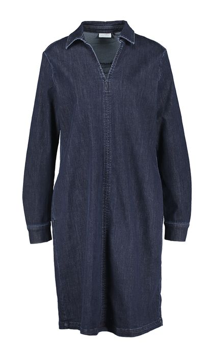 Blauwe jeansjurk met kraag en zakken Gerry Weber