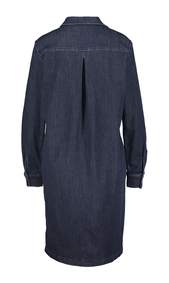 Blauwe jeansjurk met kraag en zakken Gerry Weber 