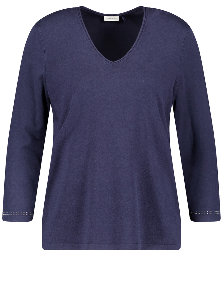 Donkerblauwe pull met V-hals Night Sky Gerry Weber