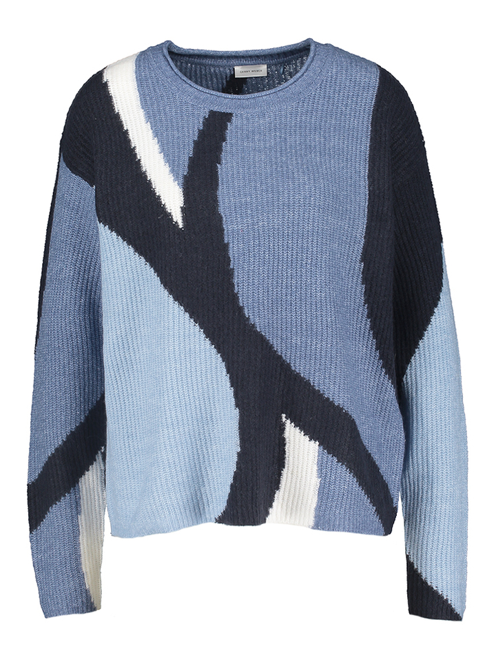 Night sky lake blue intar trui met ronde hals Gerry Weber 