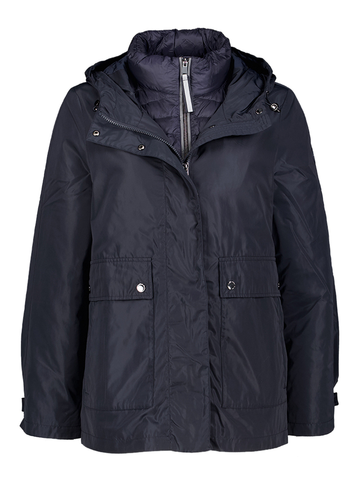 Donkerblauwe jas met kap Gerry Weber