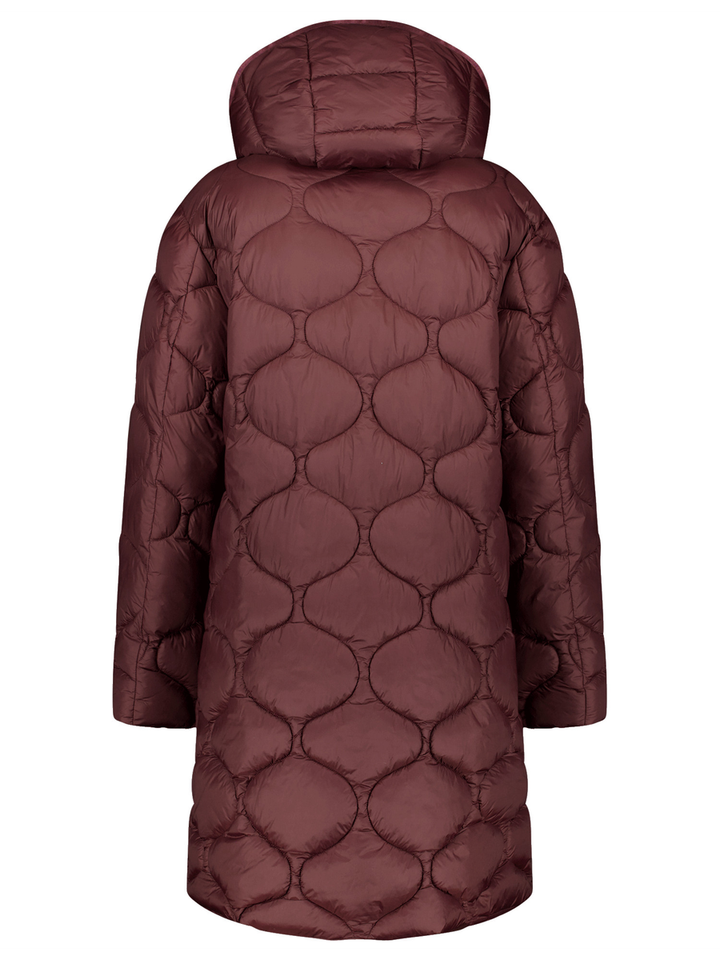 Bordeaux lange padded jas met afritsbare kap Marsala Gerry Weber
