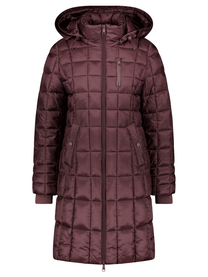 Bordeaux puffer jacket met rits en kap Marsala Gerry Weber