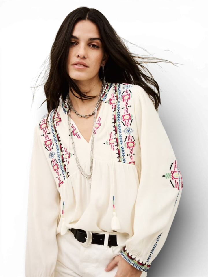 Beige blouse met print Tilt Ba&Sh 