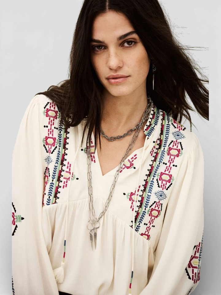 Beige blouse met print Tilt Ba&Sh 