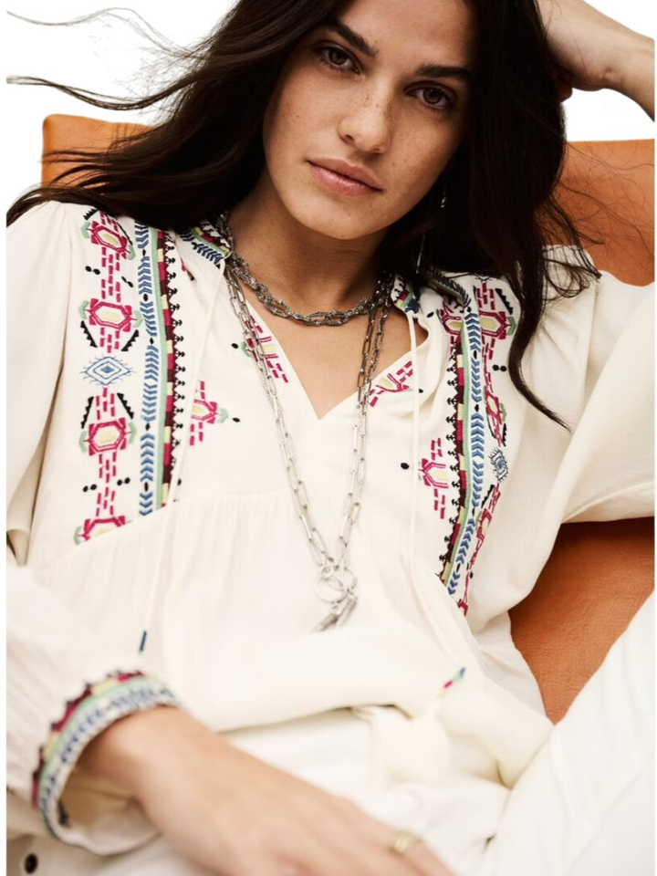 Beige blouse met print Tilt Ba&Sh 