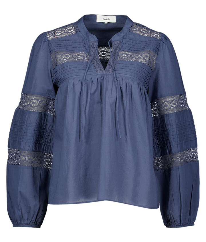 Blauwe bloes gehaakte detail Nami BA&SH