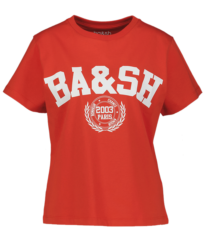 Rode t-shirt met print Ioni BA&SH 