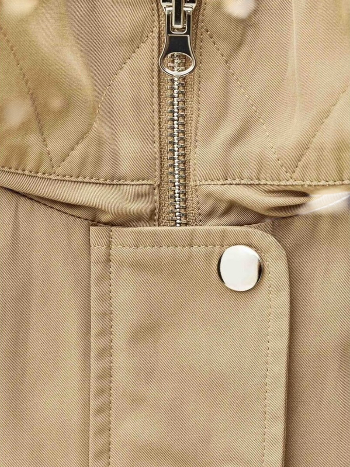 Beige halflange jas met kap Ilio BA&SH