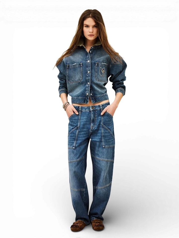 Blauwe loose fit jeans BA&SH 