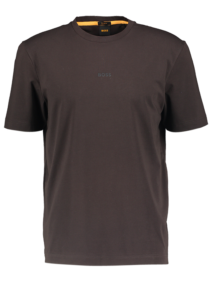 Donkerbruine katoenen t-shirt Hugo Boss