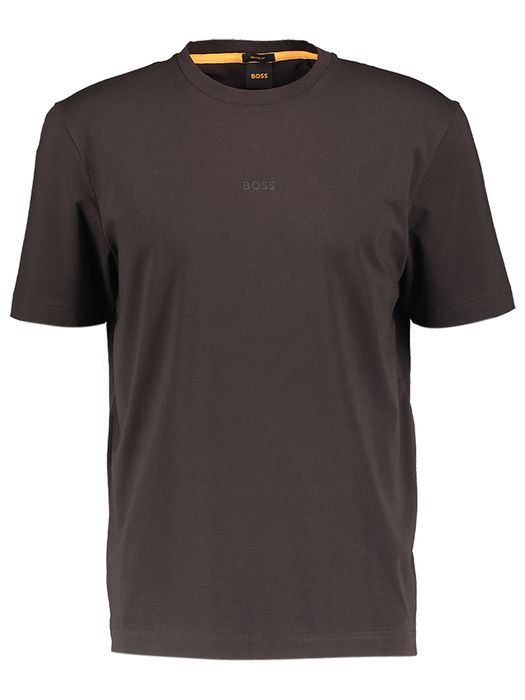 Donkerbruine katoenen t-shirt Hugo Boss