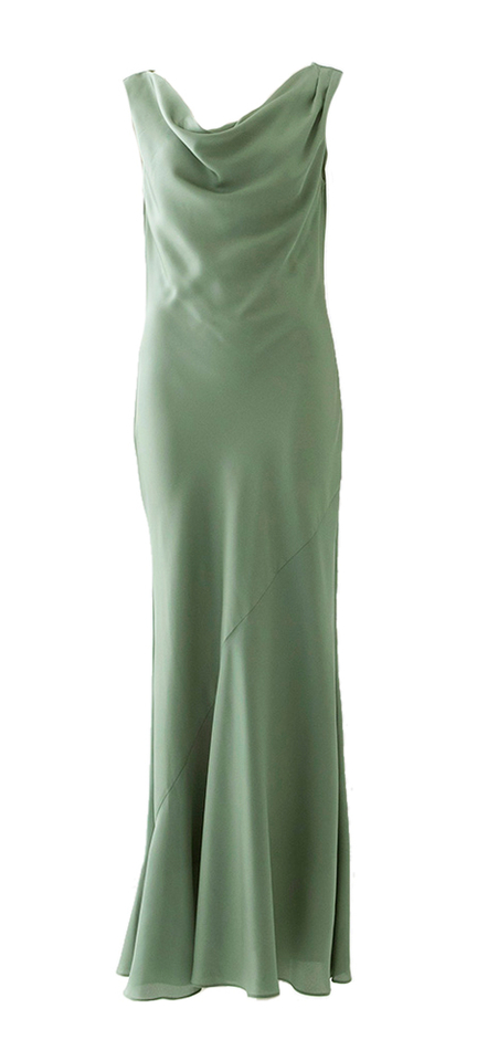 Groene glanzende feestelijke jurk Swing