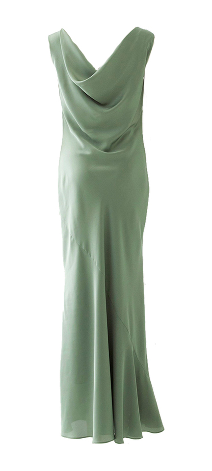 Groene glanzende feestelijke jurk Swing