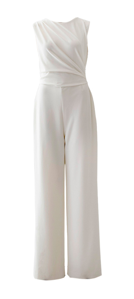 Ecru geklede jumpsuit Swing